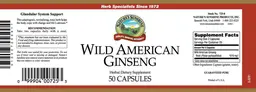 Label for Wild American Ginseng