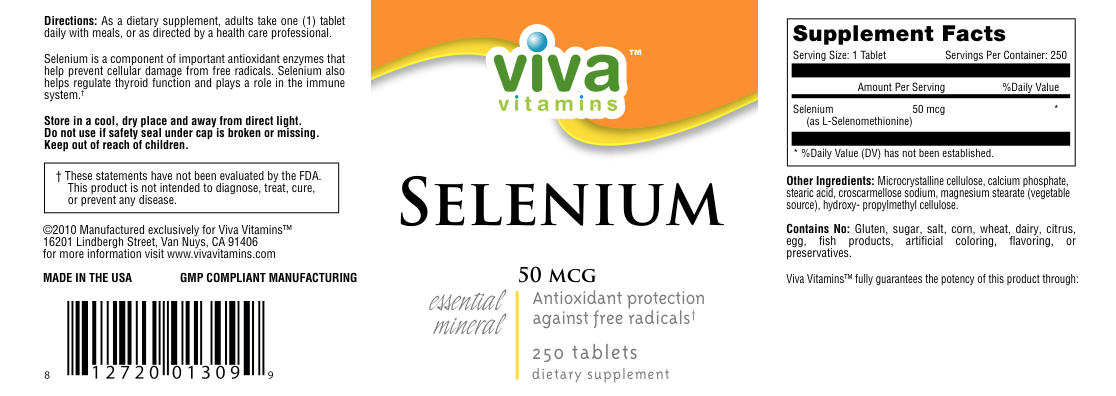 Label for Selenium 50 mcg