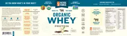 Label for Organic Whey Protein Vanilla Bean