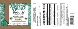 Label for Robuvit French Oak Wood Extract 200 mg