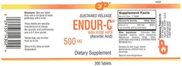 Label for Sustained Release Endur-C With Rose Hips 500 mg