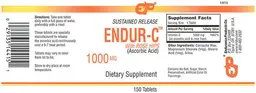 Label for Sustained Release Endur-C with Rose Hips 1000 mg