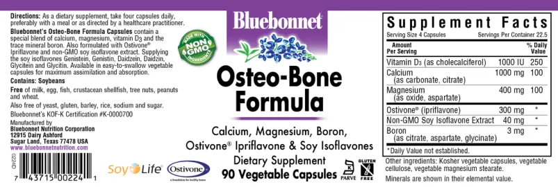 Label for Osteo-Bone Formula