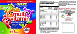 Label for Multi Vitamin + Mineral Formula Yummy Grape Flavor