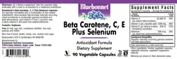 Label for Beta Carotene, C, E Plus Selenium