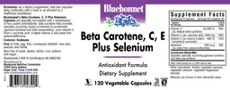 Label for Beta Carotene, C, E Plus Selenium