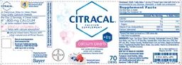 Label for Citracal Calcium Pearls