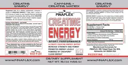 Label for Creatine Energy Fruit Punch