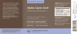 Label for Alpha Lipoic Acid 300 mg