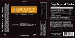 Label for Nugenix Cellular Energy