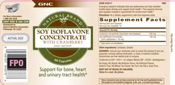 Label for Soy Isoflavone Concentrate with Cranberry