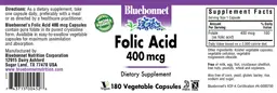 Label for Folic Acid 400 mcg