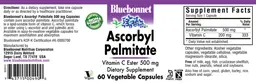 Label for Ascorbyl Palmitate 500 mg
