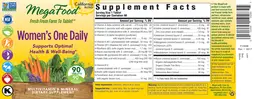 Label for Women's One Daily California Blend