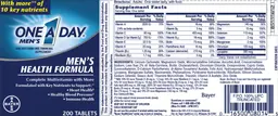 Label for Men's Health Formula