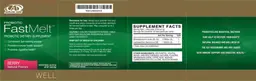 Label for Probiotic FastMelt Berry