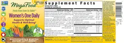 Label for Women's One Daily California Blend