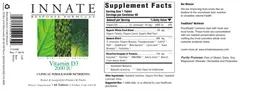 Label for Vitamin D3 2000 IU