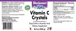Label for Vitamin C Crystals