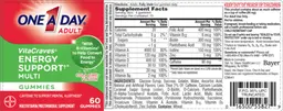 Label for VitaCraves Energy Support Multi Gummies Cola Lime Flavor