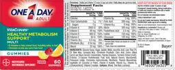 Label for VitaCraves Healthy Metabolism Support Multi Gummies