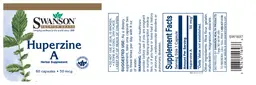 Label for Huperzine A 50 mcg