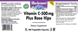 Label for Vitamin C-500 mg Plus Rose Hips