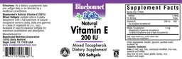 Label for Natural Vitamin E 200 IU