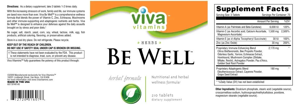 Label for Be Well