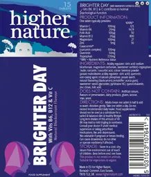 Label for Brighter Day Natural Blackcurrant Flavour