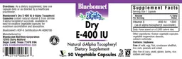 Label for Dry E-400 IU