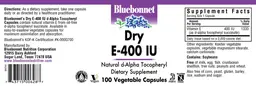 Label for Dry E-400 IU