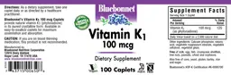 Label for Vitamin K1 100 mcg
