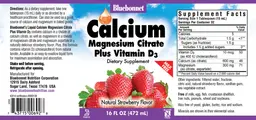 Label for Liquid Calcium Magnesium Citrate Plus Vitamin D3 Natural Strawberry Flavor