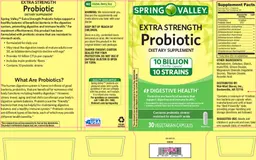 Label for Extra Strength Probiotic 10 Billion