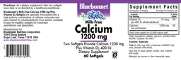 Label for Milk-Free Calcium 1200 mg