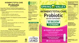 Label for Women's Total Care Probiotic 50 Billion