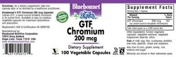 Label for GTF Chromium 200 mcg