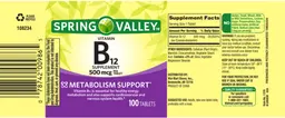 Label for B12 500 mcg