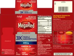 Label for Advanced 3X Triple Absorption 800 mg Omega-3s