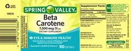 Label for Beta Carotene 7,500 mcg