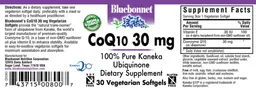 Label for CoQ10 30 mg