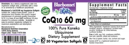 Label for CoQ10 60 mg