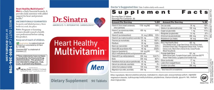 Label for Heart Healthy Multivitamin Men