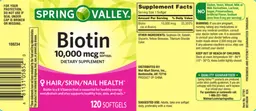 Label for Biotin 10,000 mcg