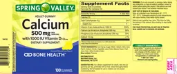 Label for Adult Gummy Calcium 500 mg With 1000 IU Vitamin D3