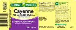 Label for Cayenne 455 mg (40,000 STU)