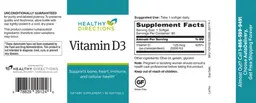 Label for Vitamin D3
