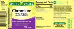 Label for Chromium 1000 mcg