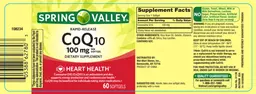 Label for Rapid-Release CoQ10 100 mg